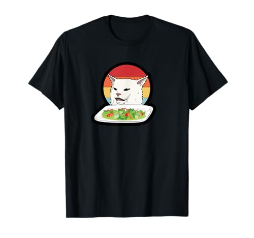 Funny Woman Yelling at Confused Cat T-Shirt