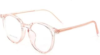 FUQINQINGOZ Gafas de Lectura Redondas Retro antiluz Azul, antideslumbrantes, lectores de computadora, Gafas for presbicia con Espejo de luz Plana HD (Color : Pink, Size : +200)