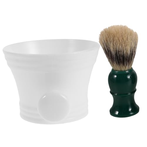 CLISPEED Kit Cuidado Barba Cuenco Espumoso Mango de Plástico Cepillo para Barba Obsequio de Viaje para Hombres