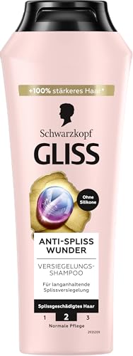 Gliss Anti-Spliss Wunder Shampoo (250 ml), Haarshampoo repariert geschädigte Haarfasern, Pflegeshampoo stärkt das Haar und reinigt sanft