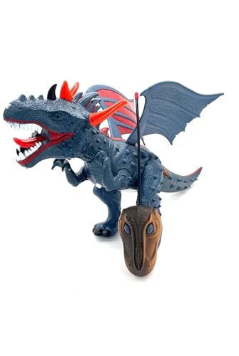 Luna24 Dragon cracheur de feu RC avec télécommande, LED rouge, générateur de vapeur