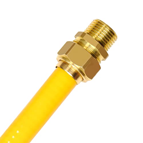 Csst Corrugated Stainless Steel Tubing 100 Ft 3/4" Flexible Natural Gas Line Pipe Propane Conversion Kit Grill Hose With Male Adapter Fittings #TOP5