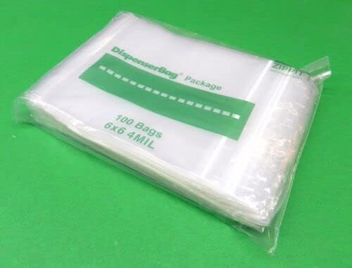 Reloc Zippit Bag 6"X6" Clear 4Mil Reclosable Thick Bags Pack of 100 By JTS