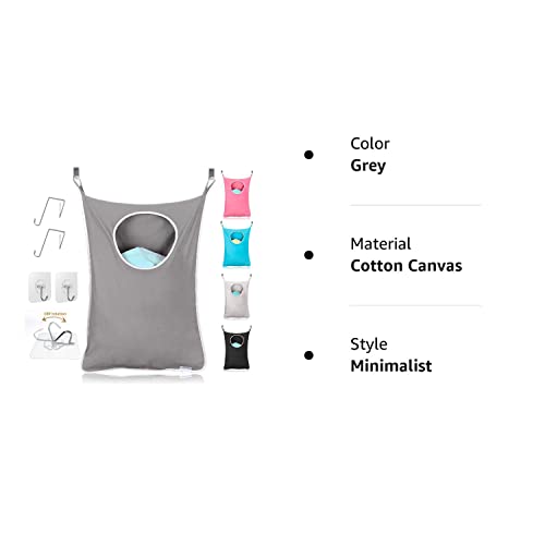 Supermom Supermom Over The Door Hanging Laundry Hamper With Stainless-Steel Hooks – Large Size – Gray #TOP7