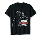 Herren Bester Katzenpapa Pulli Best Cat Dad Ever Katzenpapa T-Shirt