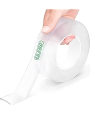 EZlifego Double Sided Tape Heavy Duty, Extra Large Nano Double Sided Adhesive Tape, Clear Mounting Tape Picture Hanging Adhesive Strips,Removable Wall Tape Sticky Poster Tape Decor Carpet Tape(9.85FT)