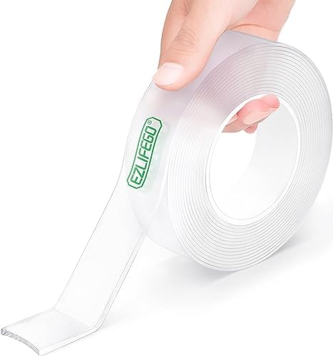 EZlifego Double Sided Tape Heavy Duty, Nano Double Sided Adhesive Tape, Clear Mounting Tape Picture Hanging Adhesive Strips (9.85FT)