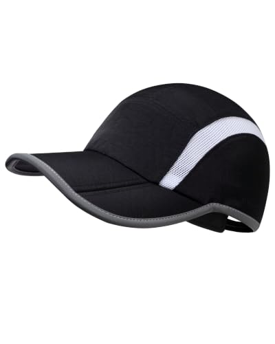 Image of GADIEMKENSD UPF50+ Baseball Cap Foldable Brim 360° Reflective (Black)