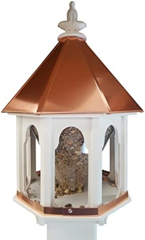 Wild Bird Feeder Solid Cellular PVC Clear Copper Roof (F8C) Made in The USA