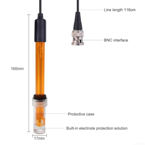 Electrodo de repuesto ORP con cable de 2,95 m negro que soluciona los fallos de medición BNC 7