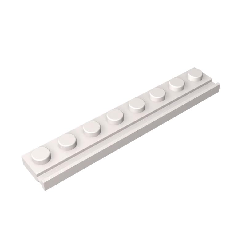 Gobricks 4510 Hinge Plate Plate Special 1x8 with Door Rail 10 Pieces GDS-1235 Compatible with Lego Building Blocks Color:White — image 1