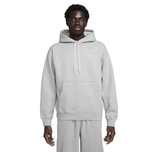 Nike DX1355-063 Solo Swoosh Sweatshirt Men's DK GREY HEATHER/WHITE Size M