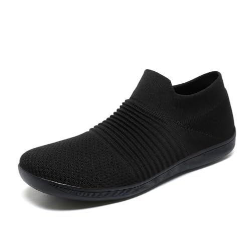 Zapatos Descalzos para pies Anchos Anchos Zapatos con Puntera Ancha Suela sin elevación Mujeres Hombres Zapatos Minimalistas para Correr Fitness Trail Antideslizantes Zapatillas Negro Profundo 40