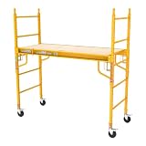 WDYSLN Yellow 6FT Foldable Baker Type Scaffold1000LBS Rolling Work Platform