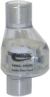 Valterra 200-C05F PVC Swing/Spring Combination Check Valve, Clear, 1/2" FPT