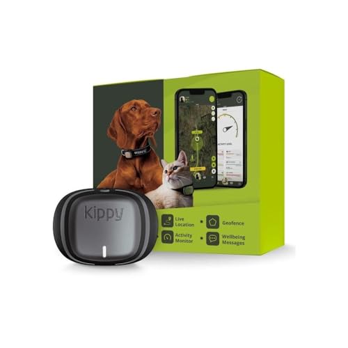Kippy EVO | GPS per Cani - Localizzatore per Cani e Gatti Impermeabile con GPS per collare - Tracker di Attività e Salute del tuo Cane, con Recinto Digitale e Notifiche - Colore Grigio