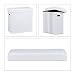 Relaxdays Puff Almacenaje Plegable con Tapa, Poliéster, Blanco, 49,5 x 46 x...