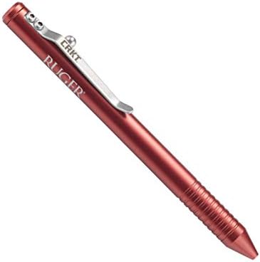 CRKT Ruger Bolt Action Pencil: Everyday Carry Pen, Red Anodized Aluminum, Schmidt Pencil System, Pocket Clip R3402