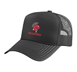 Troy High School Trojans Volleyball Trucker Hat with Adjustable Mesh Back, Black
