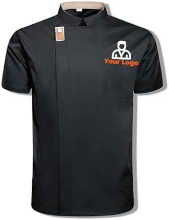 Custom Chef Coat Short Sleeve Men Women,Personalized Chef Jacket Shirt With Embr