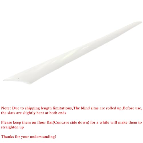 82.5" x 3.5" White PVC Vertical Blind Replacement Slats Curved Smooth (5 Pack)