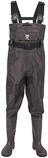 TideWe Bootfoot Chest Wader, 2-Ply Nylon/PVC Waterproof Fishing & Hunting Waders for Men