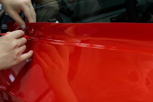 LZLRUN High Gloss Red Vinyl Realistic Paint Car Wrap Film 1ft x 5ft - 2
