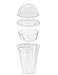 Pack of 25 Clear Plastic Parfait Cup 12 oz with Insert, Flat Lid and Dome Lid w/ FDL Party Picks