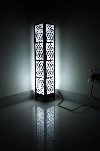 Image of METSY Designer Laser Cut Floor Lamp Metal Floor Lamps for Living Room Corner | Corner Floor Lamp | Column Floor Lamp | Floor Lamps for Home Decoration with Light led