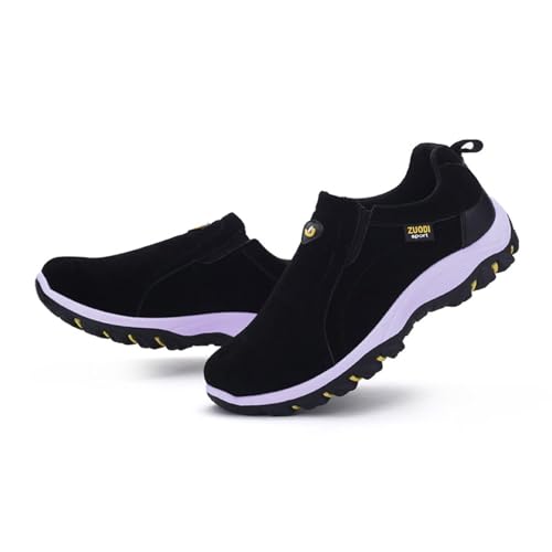 ZDLJYL Men's Suede Slip On Waterproof Anti-Slip Lightweight Orthopedic Fashion Loafers,Casual Breathable Low-top Safety Sneakers Walking Boat Shoe3