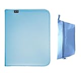 Fichário Escolar, Sweet, com Zíper, Azul, com Estojo e Divisórias, 96 Folhas, ACP