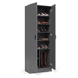 duehome | Armario Zapatero Multiusos, Medidas: 60 cm (Ancho) x 180 cm (Alto) x 37 cm (Fondo)