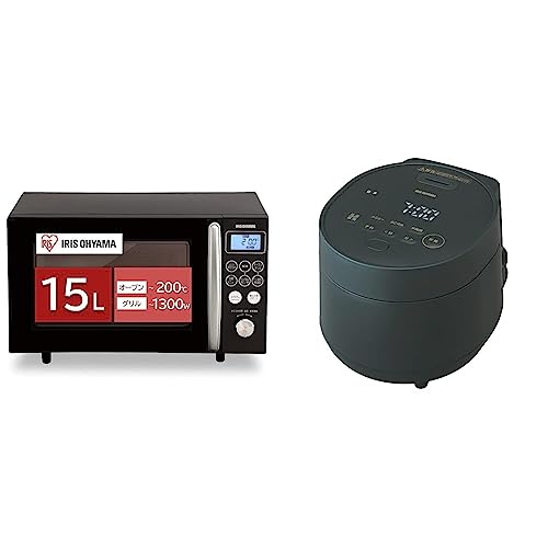 �A�C���X�I�[���} �I�[�u�������W 15L �^�[���e�[�u�� �w���c�t���[ �S���Ή� �u���b�N MO-T1501-B & ���ъ� 3�� �u���b�N RC-MGA30-B