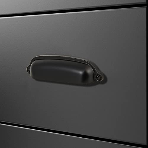 Harpoon Cup Handle Drawer Pull 3.78 Inch(96Mm) For Kitchen Cabinet Hardware Ancient European 10 Pack Black #TOP1