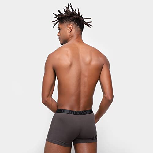 Kit 2 Cuecas Boxer Algodão, Duomo, Masculino, Chumbo/Branco, M