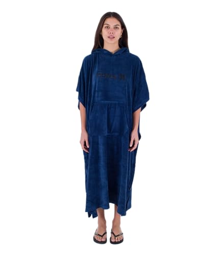 Hurley O&o Hooded Towel poncho de playa con capucha en color negro