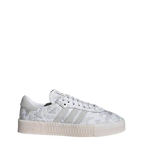 adidas Womens Sambarose Platform Sneakers Shoes Casual - White - Size 9 B