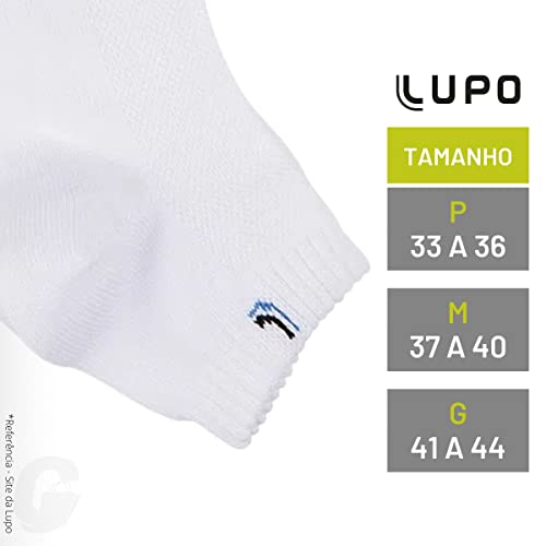 Kit 9 Pares Meias Masculina Lupo Cano Curto Sport Algodão Original 3225 (G 41 a 44, Brancas)