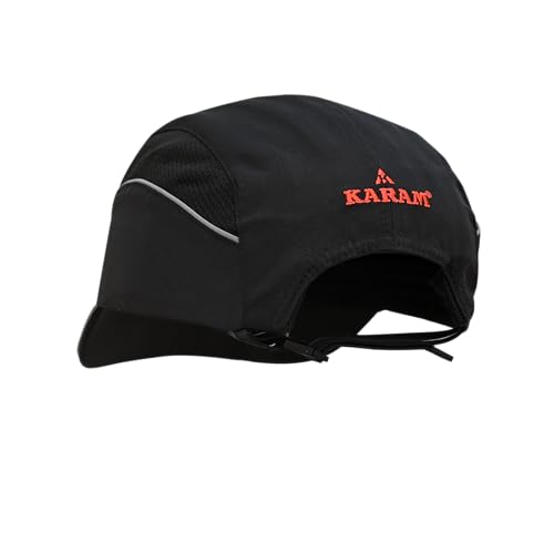 Image of KARAM PN595 Safety Bump Cap For Men | 5 CM Long Peak With Adjuster Lock & Ventilated Design | Black