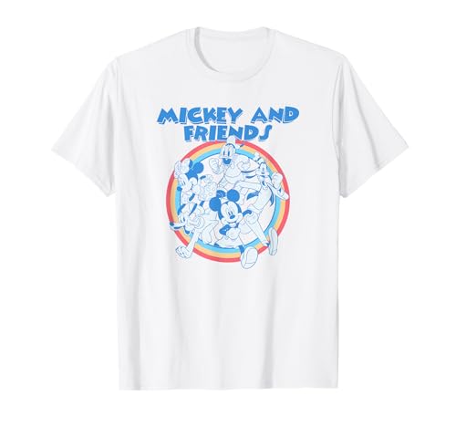 Mickey Disney running poster t-shirt vintage col rond graphisme rétro imprimé