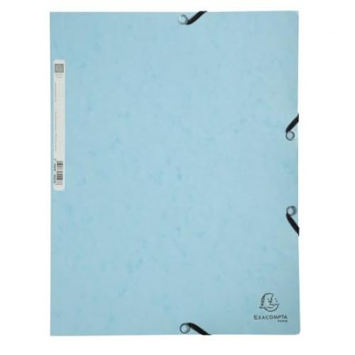 Gummizugmappe mit 3 Klappen, glänzende Karte, Pastellblau - 25 Stück