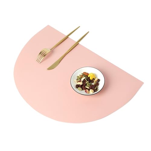 Set de table rose uni rectangulaire 28x42 cm lavable en lot de 2 - 2