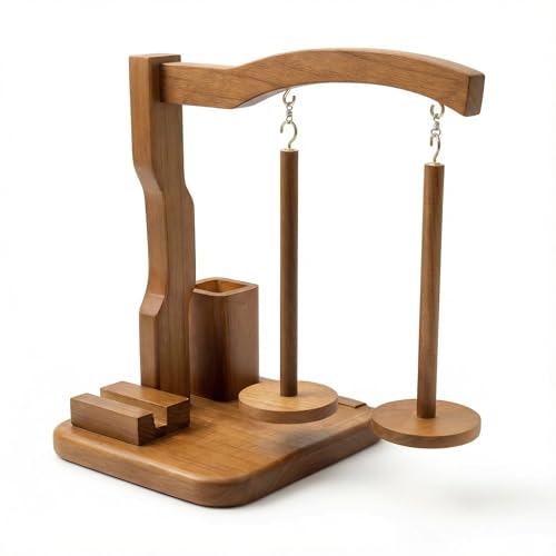 Lnncdsc Wooden Yarn Spindle Holder Anti-Tip Yarn Spool Stand for Knitting