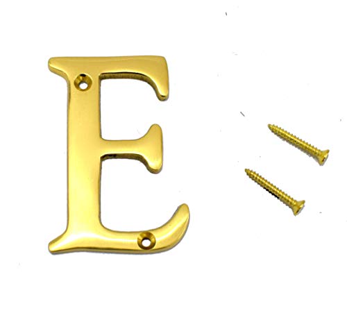 WIGANO 3" House Door Alphabets Brass Yellow (Alphabet E)