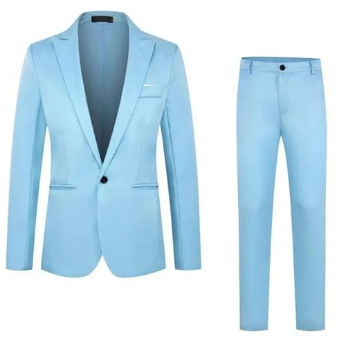 Men's Fashionable Business Casual Suit Slim Fit Western Style Clothes 2-Piece Set4