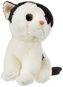 E-Chariot Soft Toys Wild Watchers Black and White Cat Beige Plush Stuffed Animal Cuddlekins by Wild Republic (88806) 7 Inches