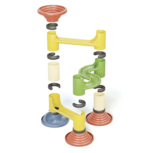 Quercetti Playbio Migoga Junior Marble Run - 22 Large Elements Includes 3 Marbles With Bells For Sound, For Kids Ages 18 Months And Up, Multicolor #TOP3