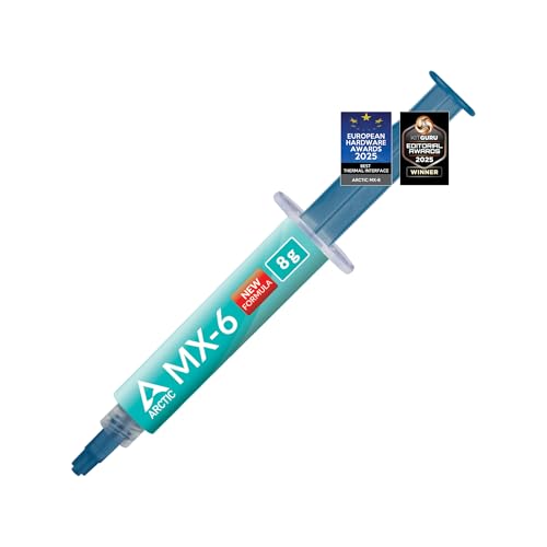 ARCTIC MX-6 (8 g) - Ultimate Performance Thermal Paste para CPUs, Consolas, Tarjetas gráficas, Portátiles, Muy Alta conductividad térmica, Larga duración, No conductiva, No capacitiva