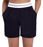 Sunzel Women's Pleated Dress Shorts Elastic High Waisted Wide Leg Summer Workout Shorts with Pock...