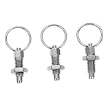 VILLCASE 3pcs Spring Plunger Stainless Steel Non Lock Out Design with Pull Rings Durable and Easy to Install for Mechanical Fastening Industrial Applications
